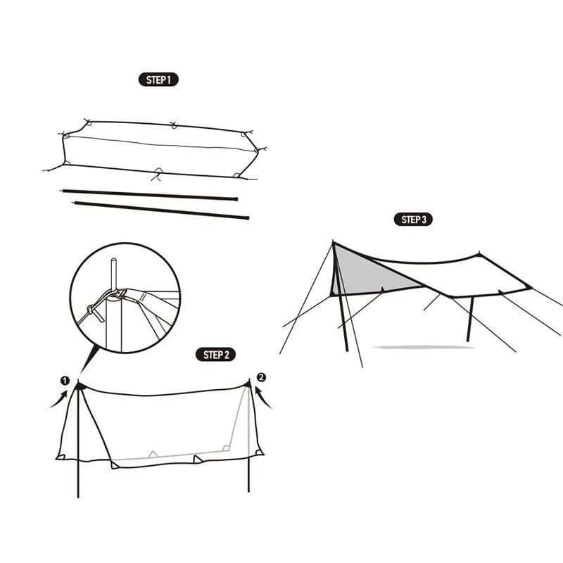 Naturehike Square Glamping 3x4 mt Tarp [Güneş ve Rüzgar Koruma Tentesi] Quicksand Gold — 7