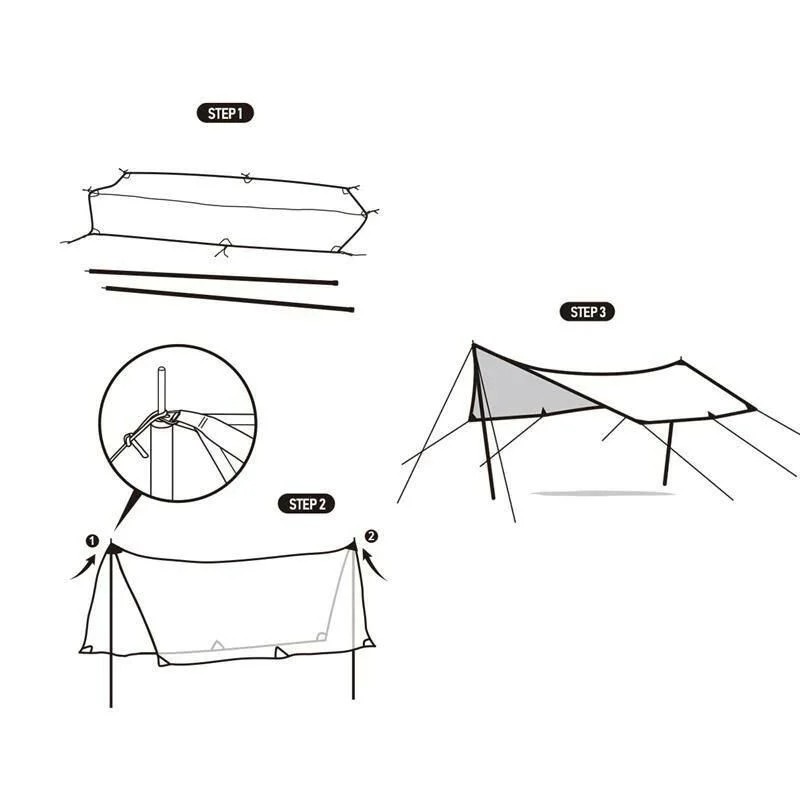 Naturehike Square Glamping 3x4 mt Tarp [Güneş ve Rüzgar Koruma Tentesi] Quicksand Gold