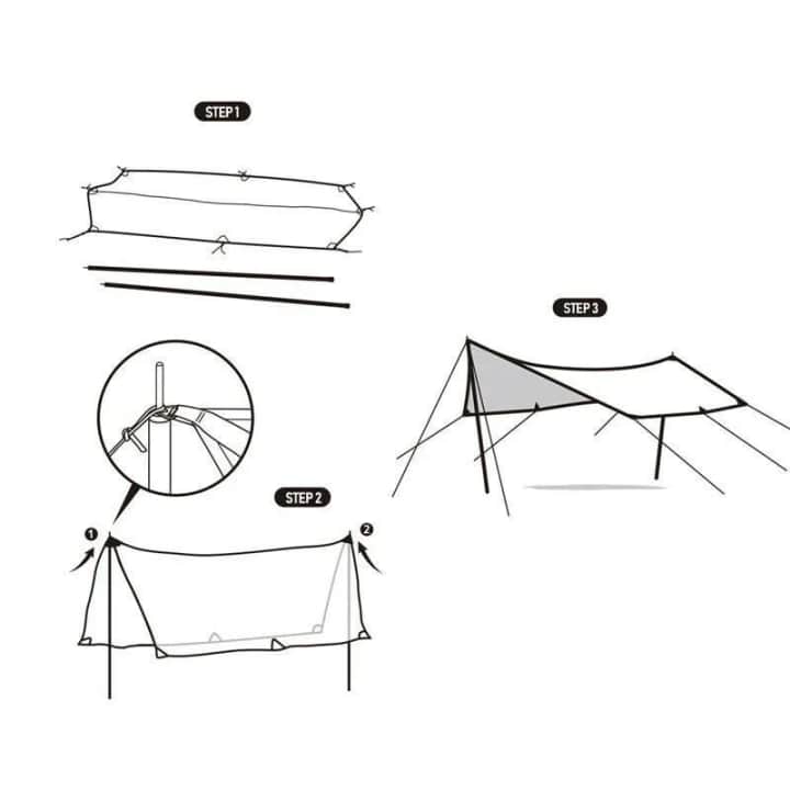 Naturehike Square Glamping 3x4 mt Tarp [Güneş ve Rüzgar Koruma Tentesi] Quicksand Gold — 7