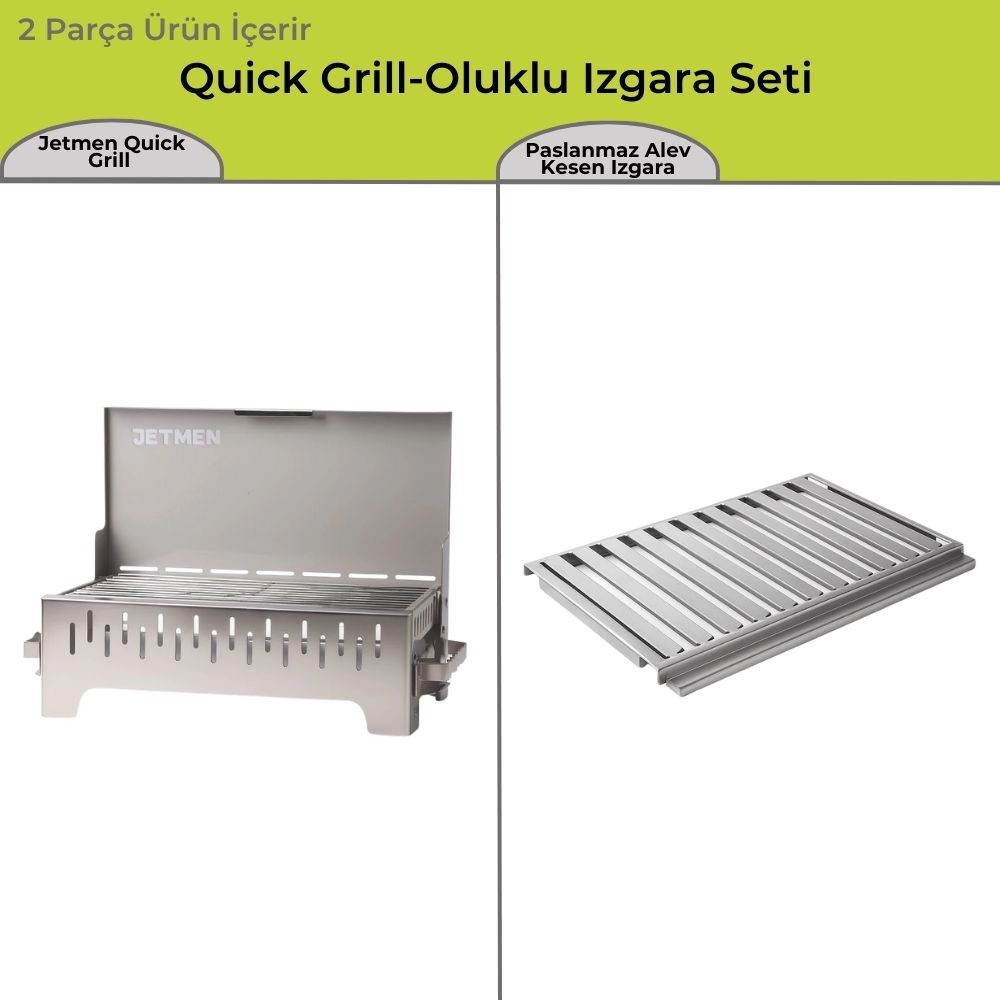 Jetmen Quick Grill Mangal + Oluklu Izgara Seti