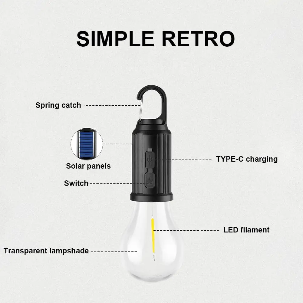 Güneş Enerjili LED Kamp Lambası — 6