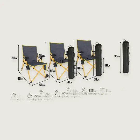 Madfox FlexLounge 3X Sandalye Seti (1-2-3-4'lü) - 3 Adet