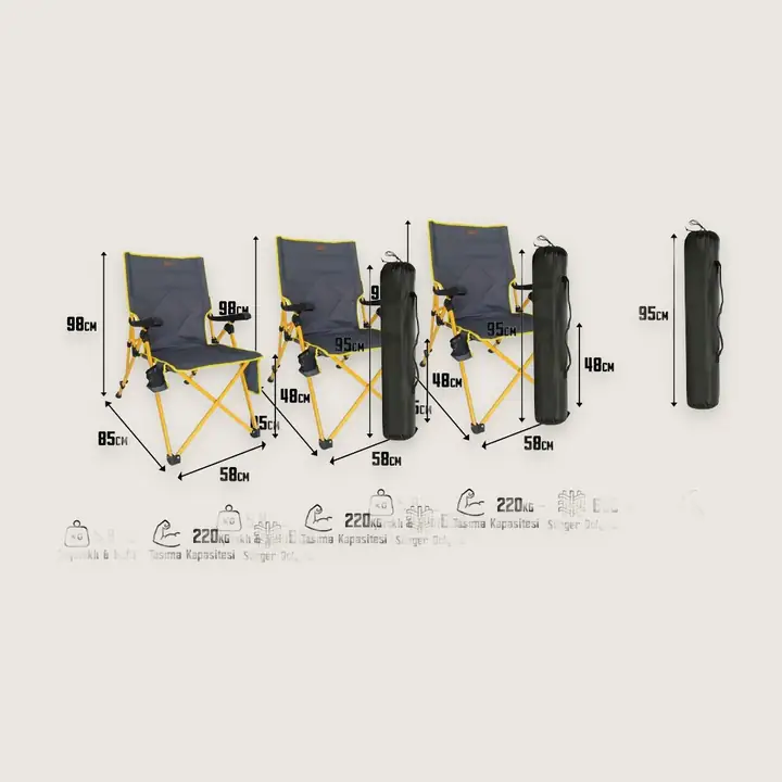 Madfox FlexLounge 3X Sandalye Seti (1-2-3-4'lü) - 3 Adet