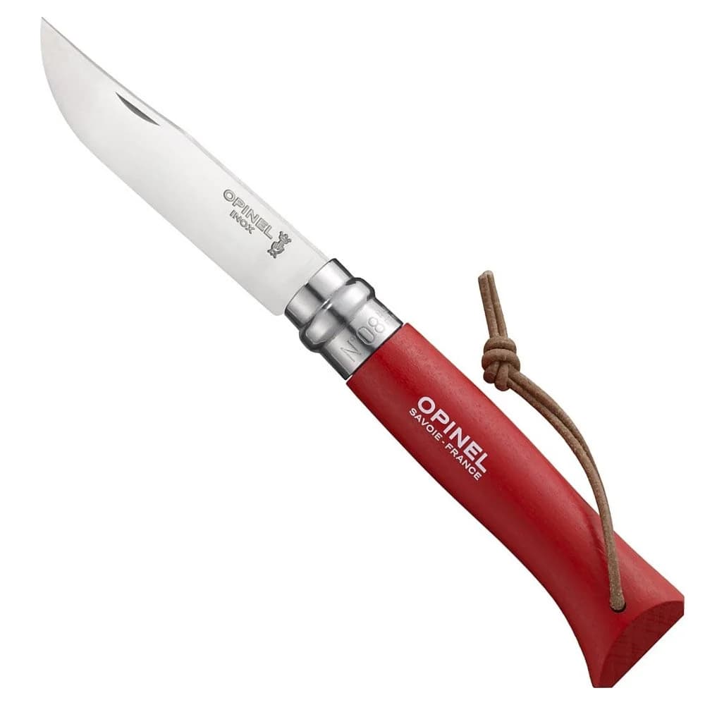Opinel Inox No 8 Gürgen Saplı Paslanmaz Çelik Çakı (Kırmızı) — 1