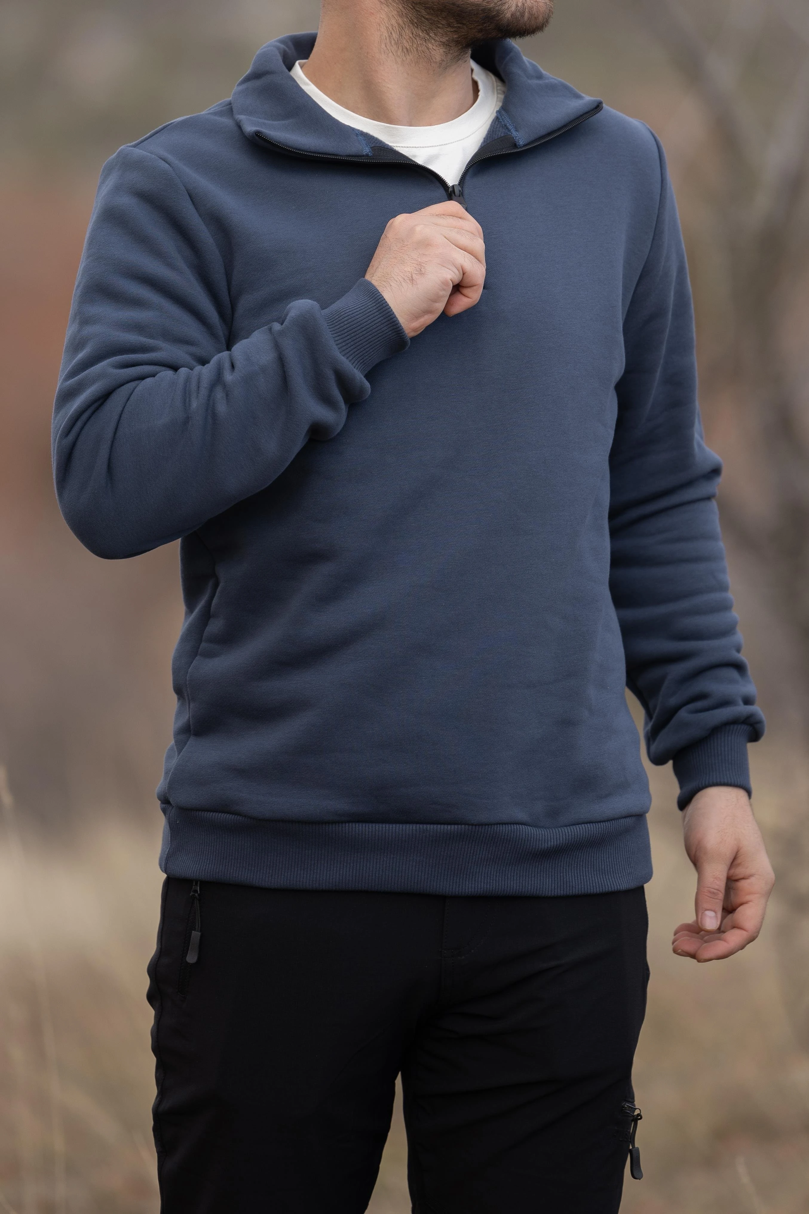 Huğlu Yarım Fermuar Polar Sweatshirt