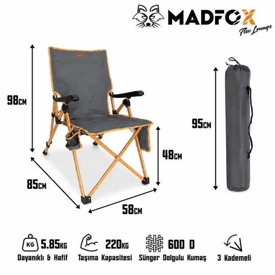 Madfox FlexLounge 3X Katlanabilir Kamp Sandalyesi