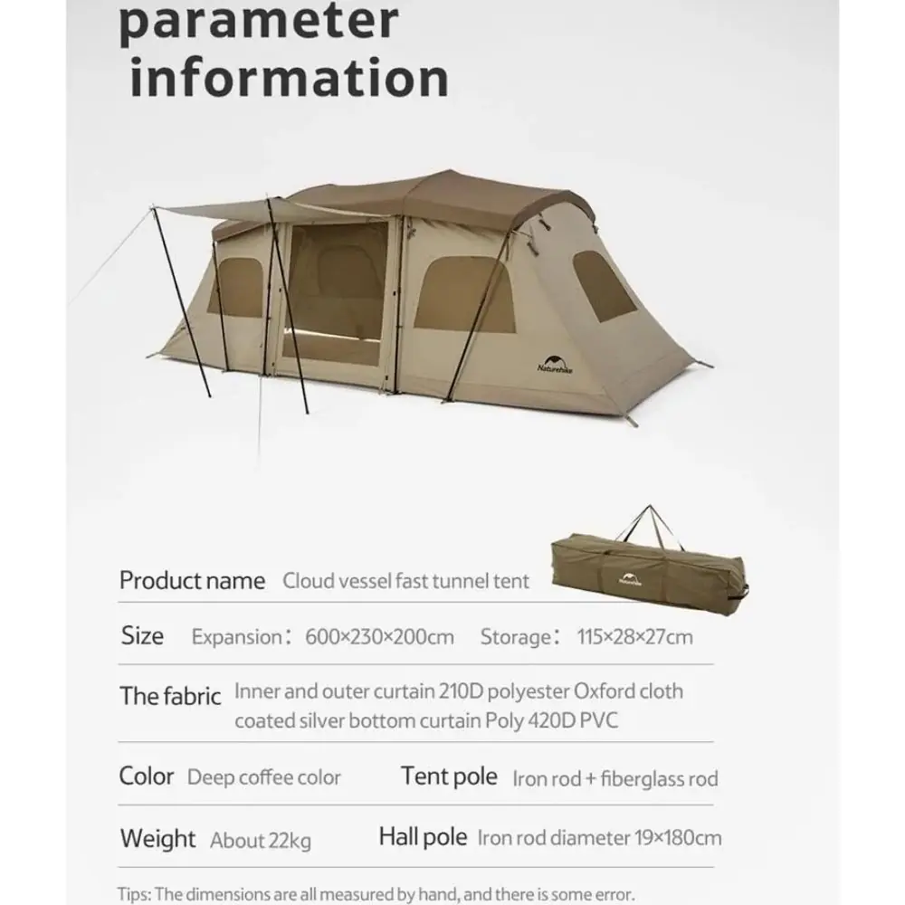 Naturehike Glamping Cloud Vessel 4 Kişilik Hızlı Kurulum Tünel Çadır — 2