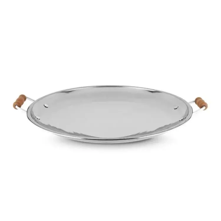 *DEFOLU* Kapaksız Sac Tava Ahşap Kulplu No:9 50cm — 1