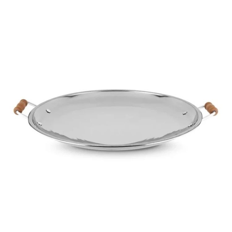 *DEFOLU* Kapaksız Sac Tava Ahşap Kulplu No:9 50cm