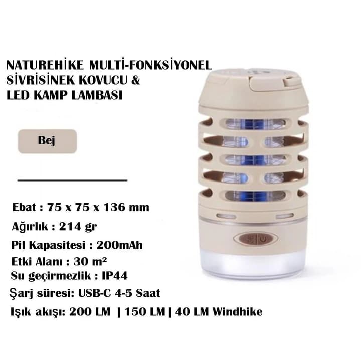 Naturehike Multi-Fonksiyonel Sivrisinek Kovucu & LED Kamp Lambası — 2