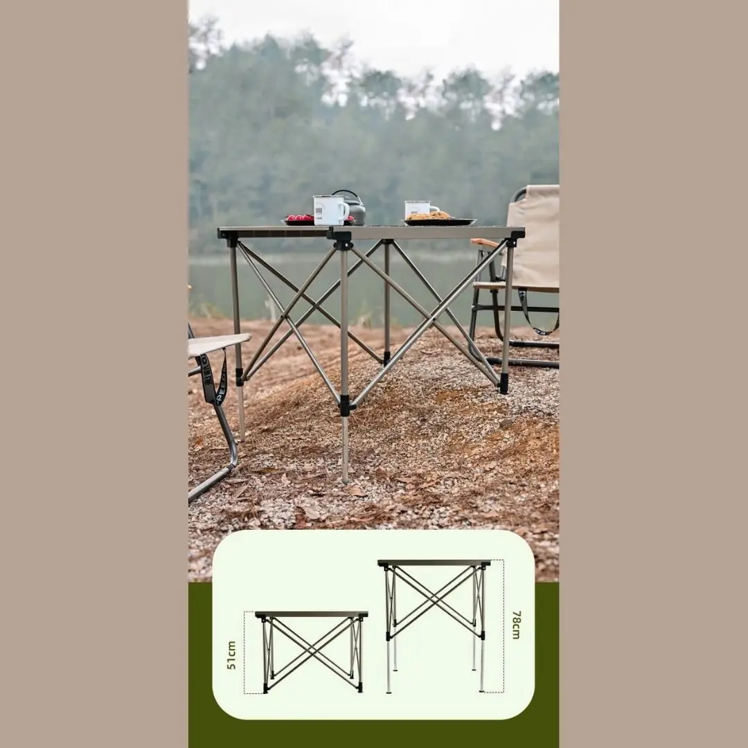 CAMPFESTO Horizon Katlanabilir Outdoor Masa 130x64,5 cm Ayarlanabilir Yükseklikli Kamp & Piknik Masası — 5
