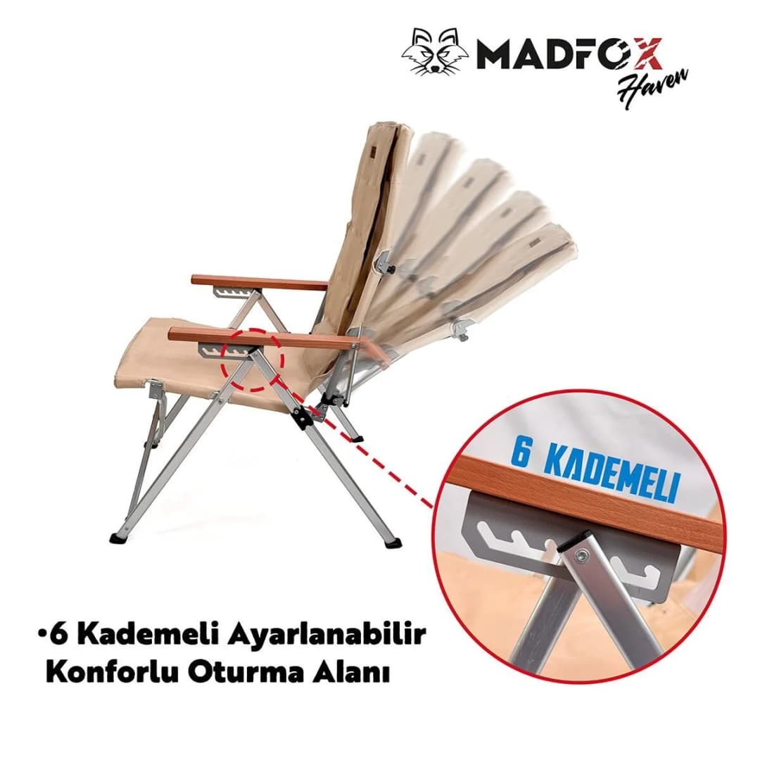 Madfox Haven 6 Kademeli Katlanır Kamp Sandalyesi — 8