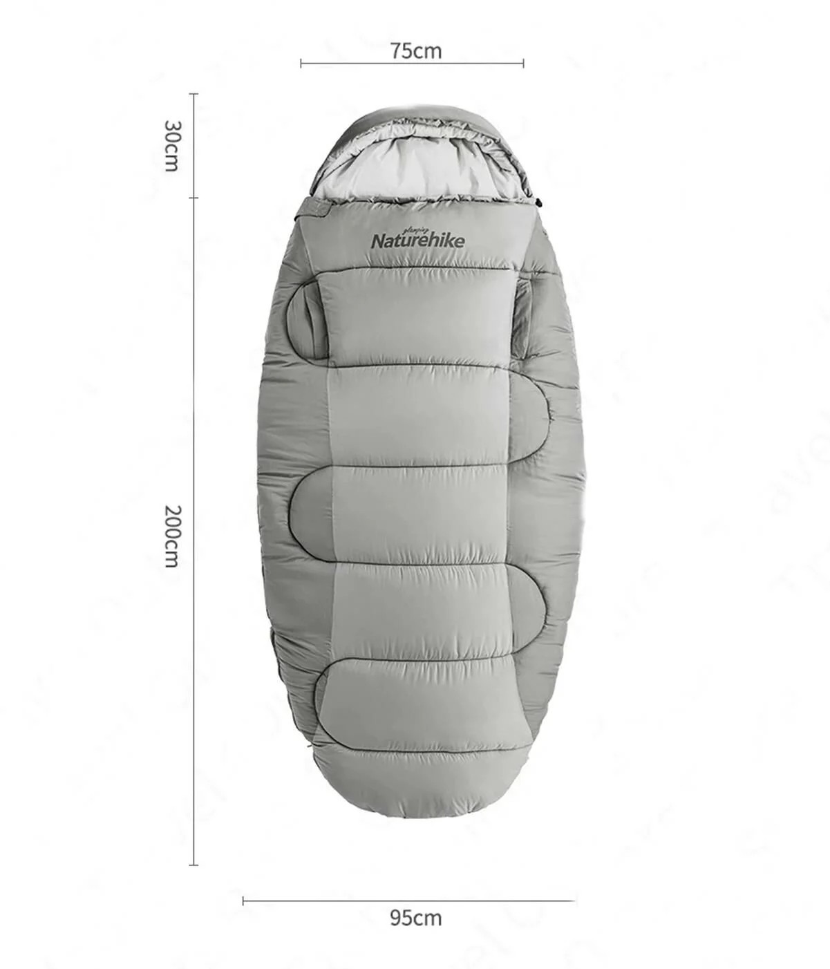 Naturehike PS200 Oval Ultralight Uyku Tulumu -4°C Cloudy Grey