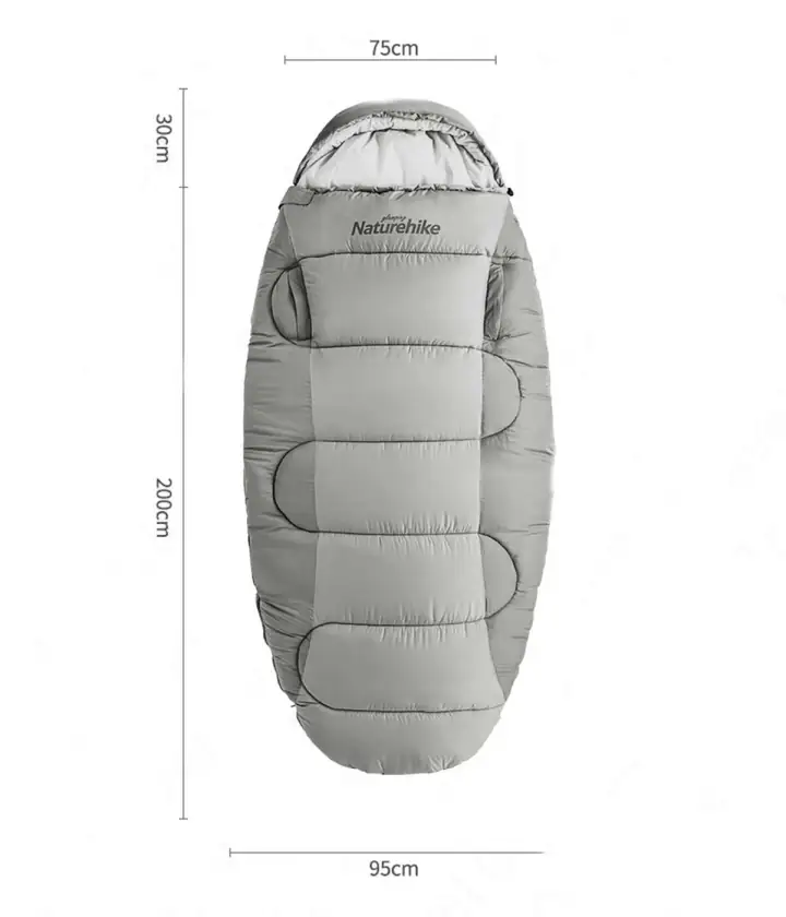 Naturehike PS200 Oval Ultralight Uyku Tulumu -4°C Cloudy Grey — 2