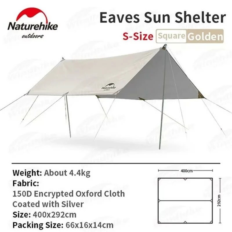 Naturehike Square Glamping 3x4 mt Tarp [Güneş ve Rüzgar Koruma Tentesi] Quicksand Gold