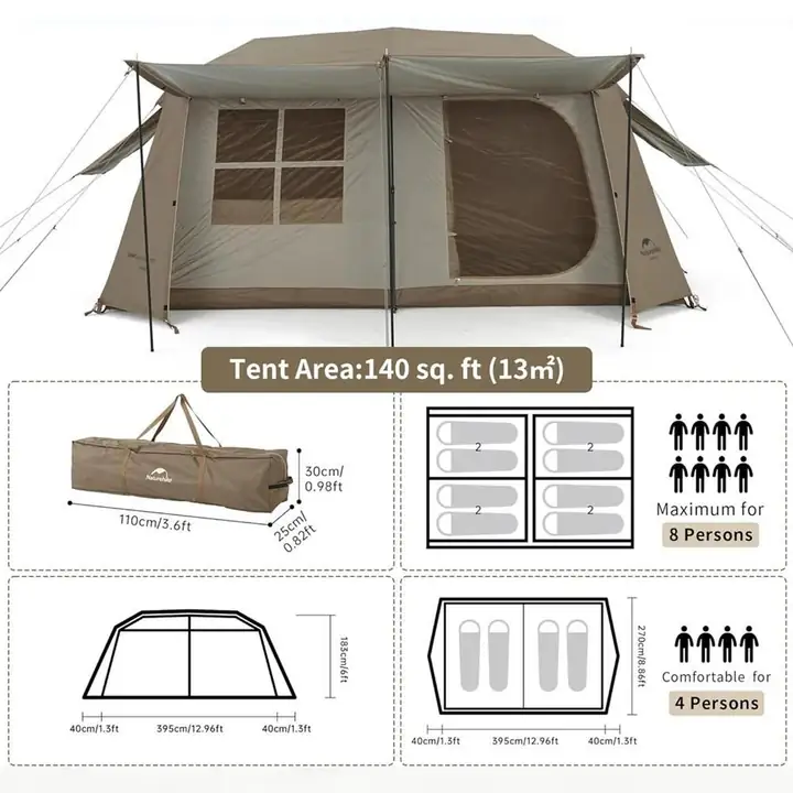 Naturehike Glamping Village 13 Otomatik Kurulum Çadır — 2