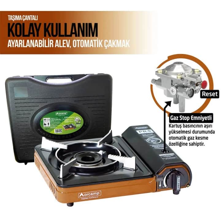 Portatif Ocak Plastik Çantalı - Gaz Stop Emniyetli — 5
