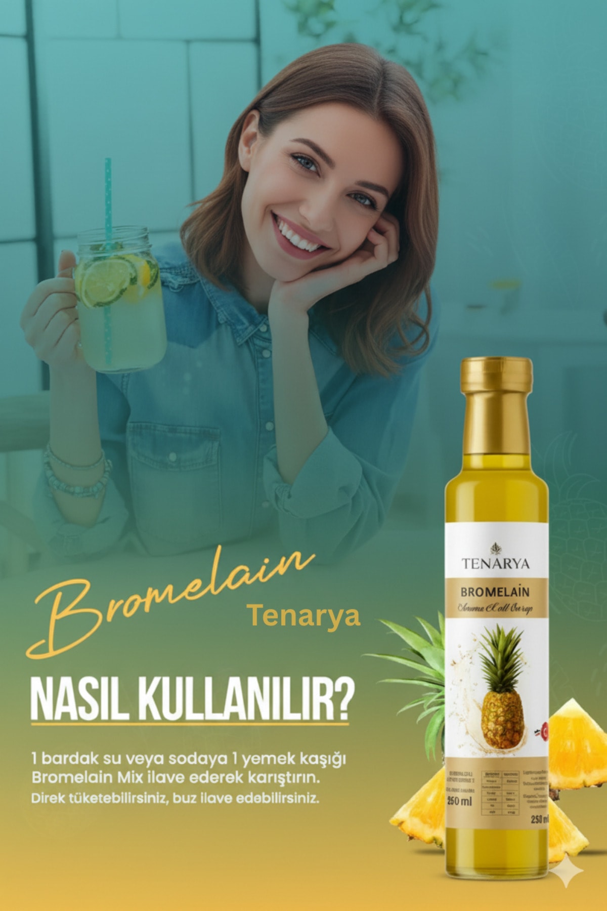 Bromelain Ananas İçeren Detox Şurubu