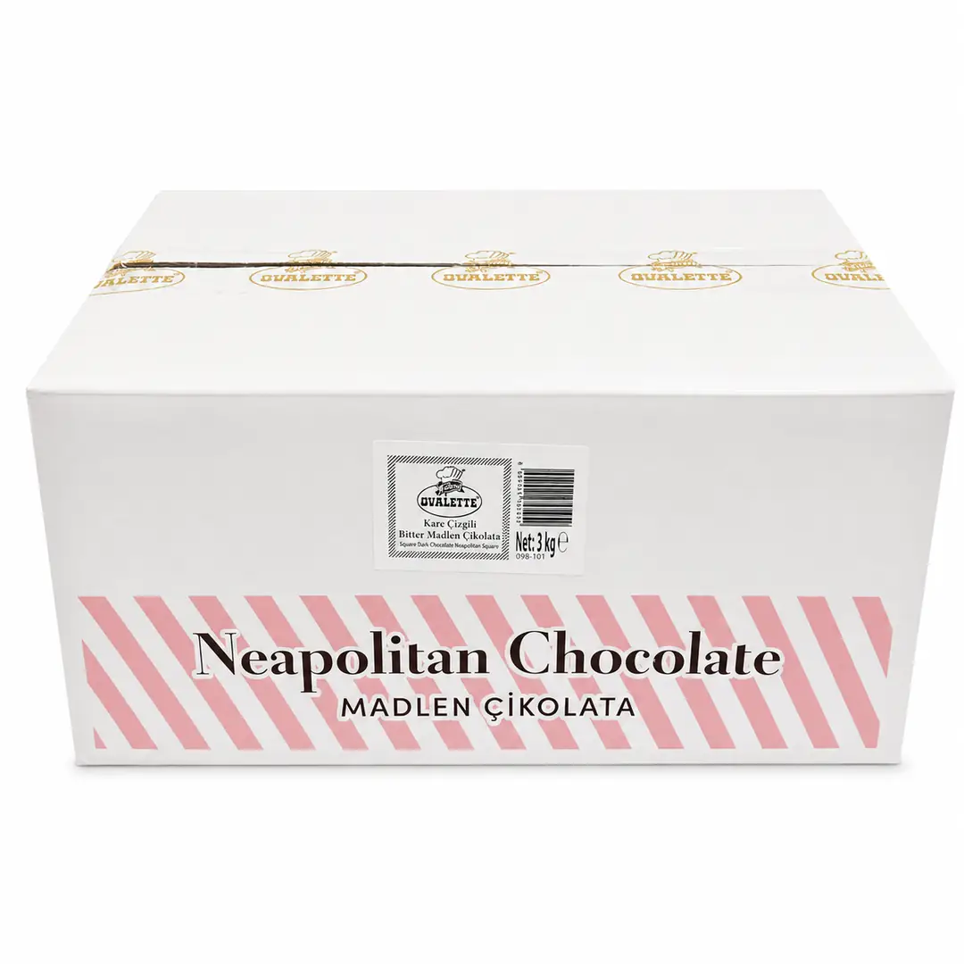 Ovalette Kare Çizgili Bitter Madlen Çikolata 3 Kg