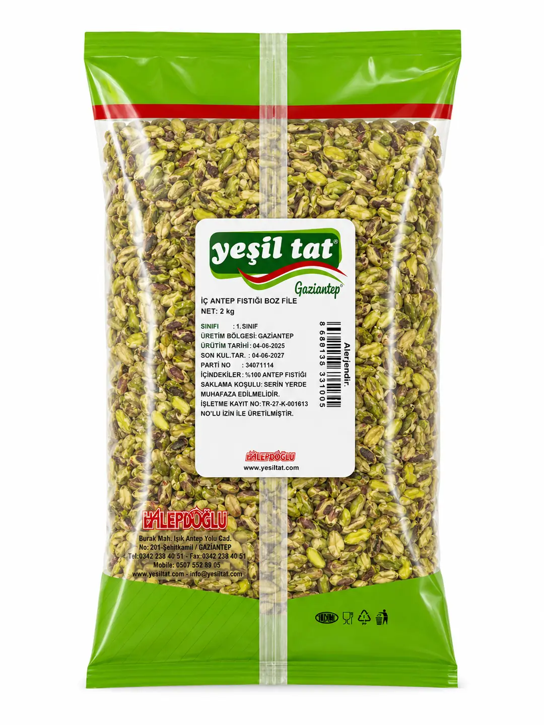 Yeşil Tat Antep Fıstık File Yeşil 2 KG