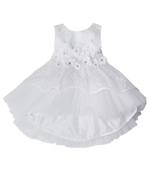 Baby Girls High-Low Sheer Overlay Lace Dress - ANNIE