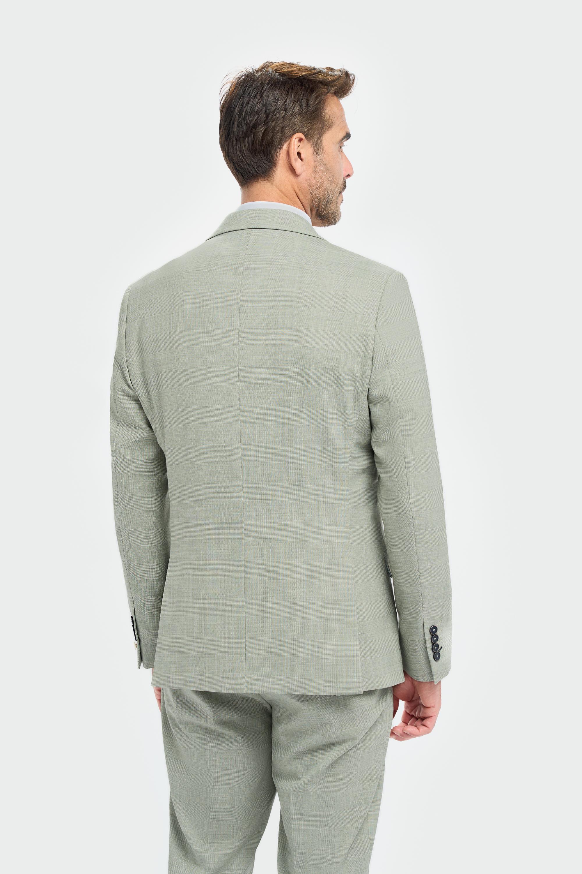 Men’s Sage Green Textured Suit Jacket - Camden