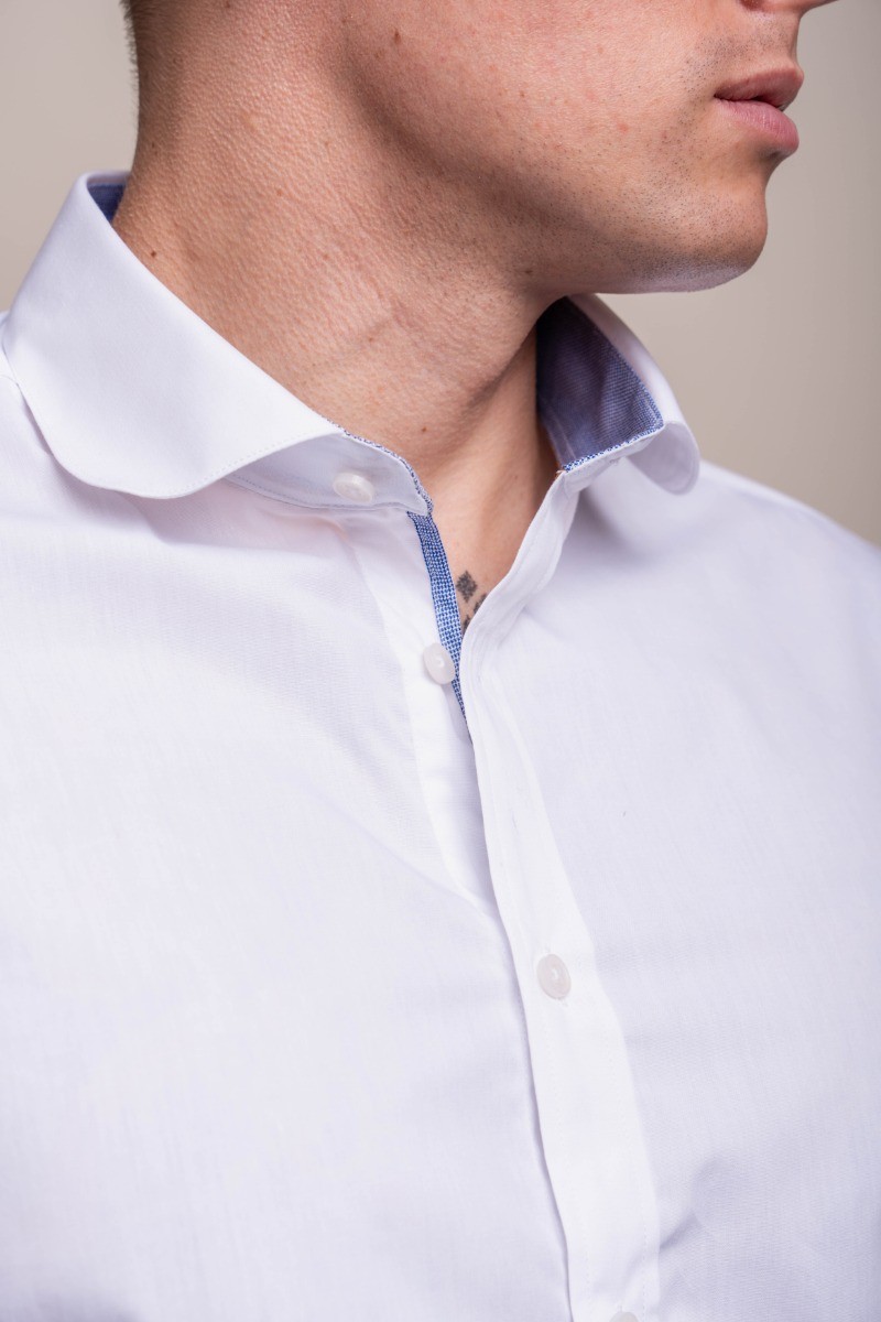 Men's Round Collar Cotton Slim Fit  Formal Shirt