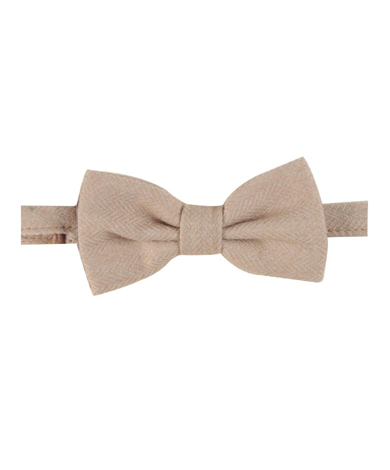 Boys & Men's Herringbone Tweed Bow Tie and Pocket Square