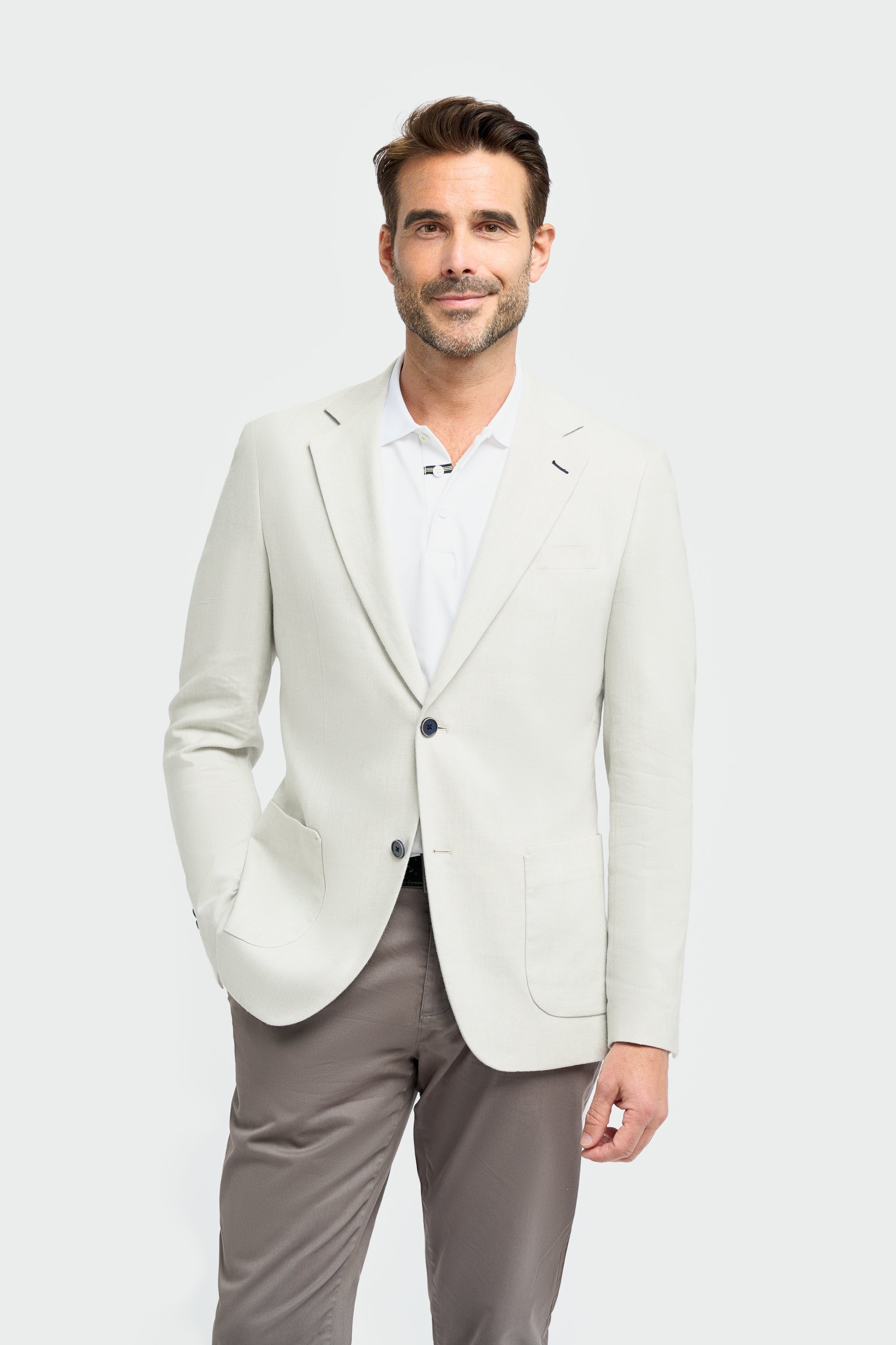 Men’s Patch Pocket Linen Blend Blazer - Luigi - Sky Blue