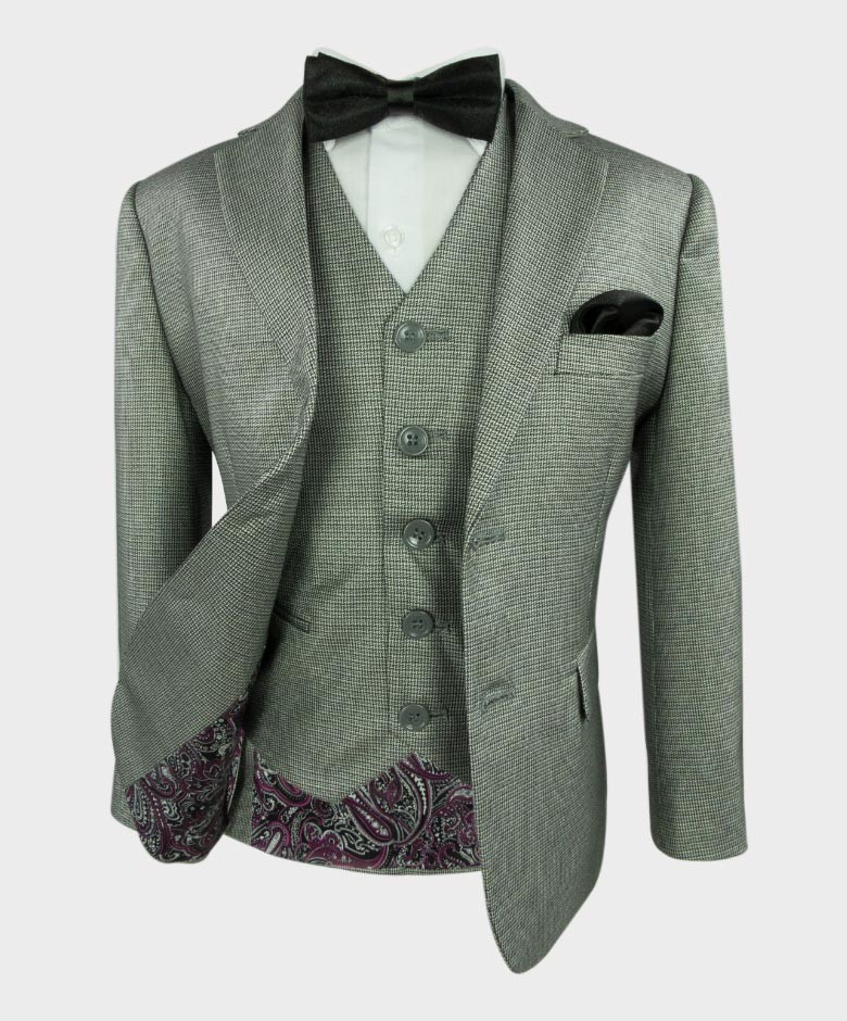 Boys Tweed Tailored Fit Formal Suit - JACKSON