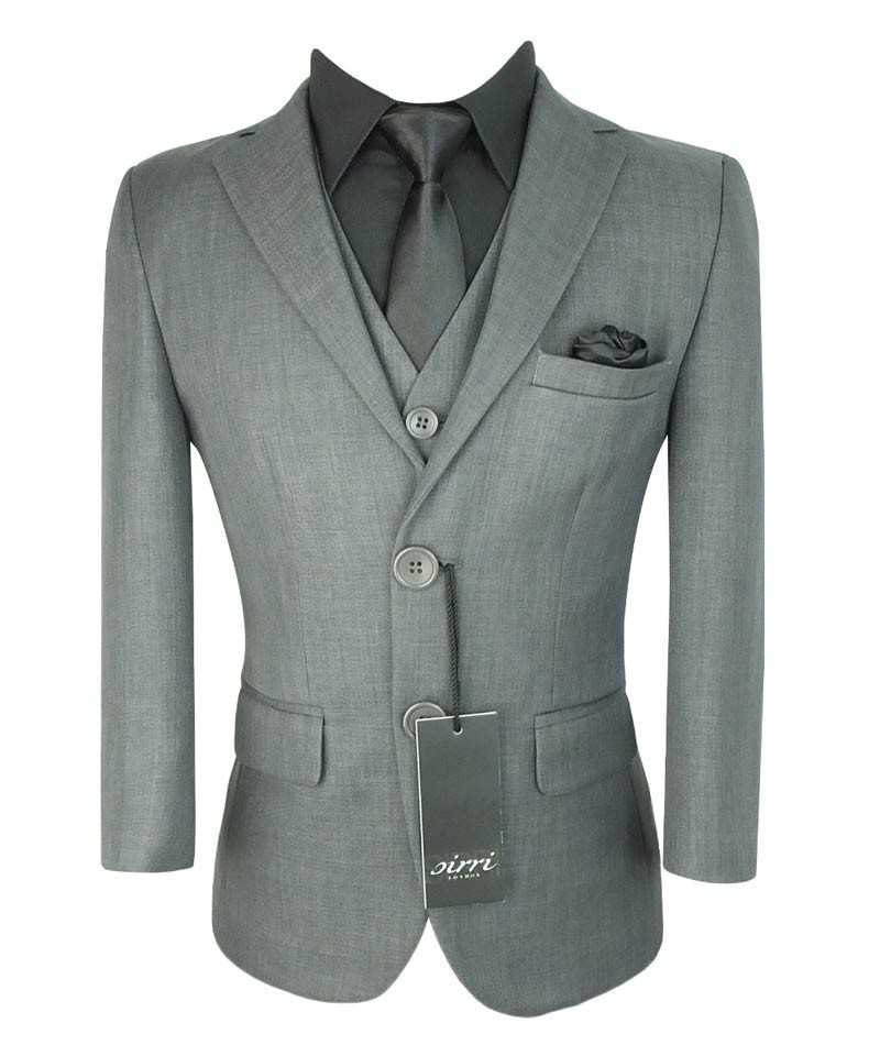 Boys All In One Charcoal Grey Suit Set - SAMUEL - Grey