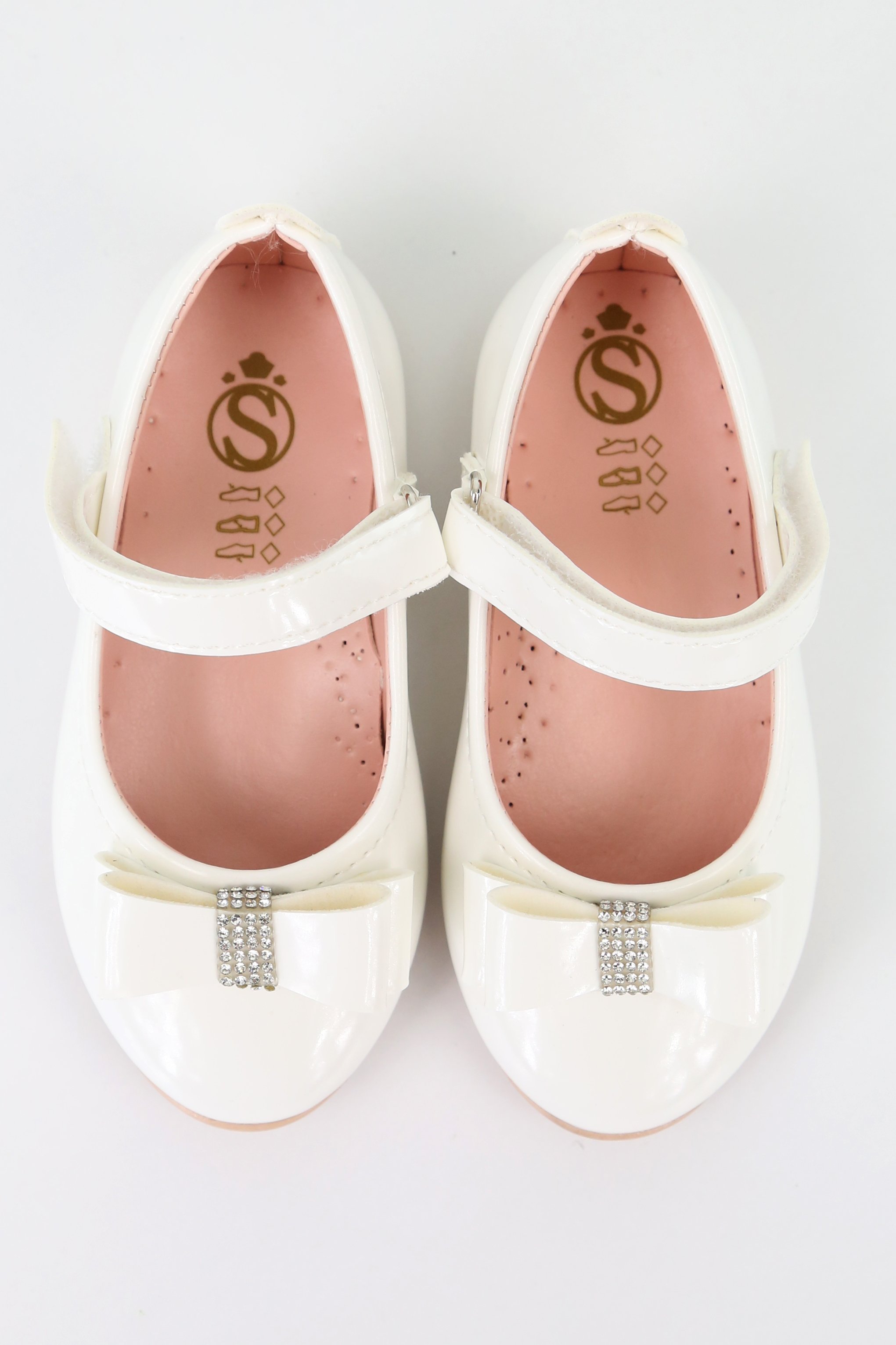 Girls Mary Jane Flat Patent Dress Shoes in Ivory - Off White - LAYLA