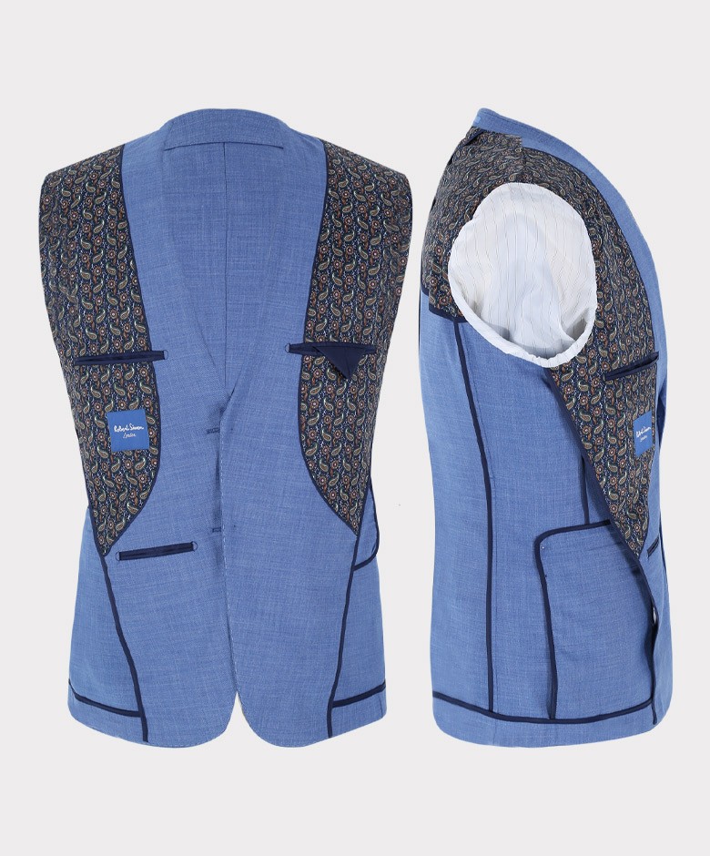 Men's Light Blue Tailored Fit Suit - JAYDEN - Blue