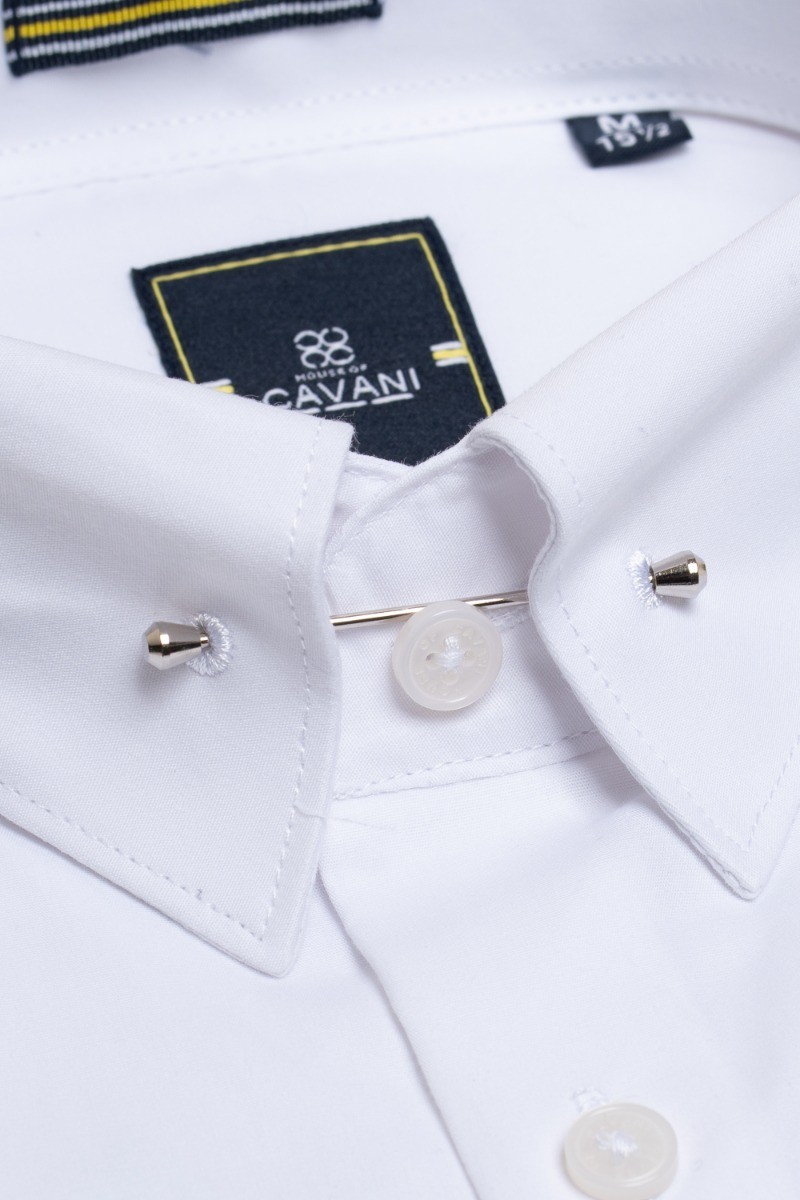 Men's Cotton Slim Fit Long Sleeve Formal white Shirt - DIAZ