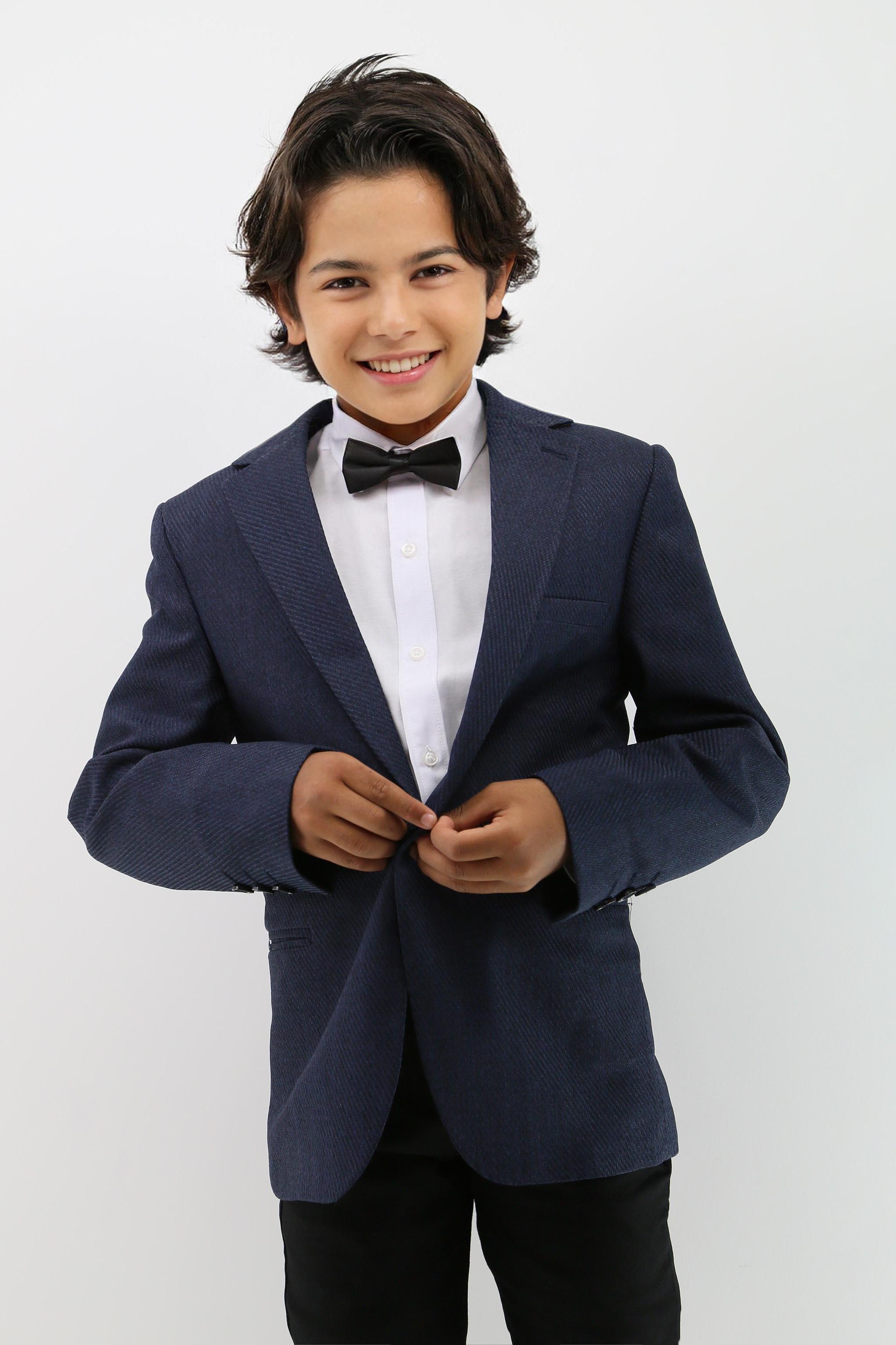 Boys Formal Textured Tweed Blazer