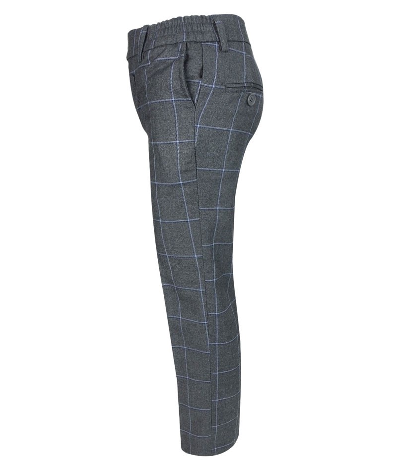 Boys Windowpane Check Slim Fit Suit