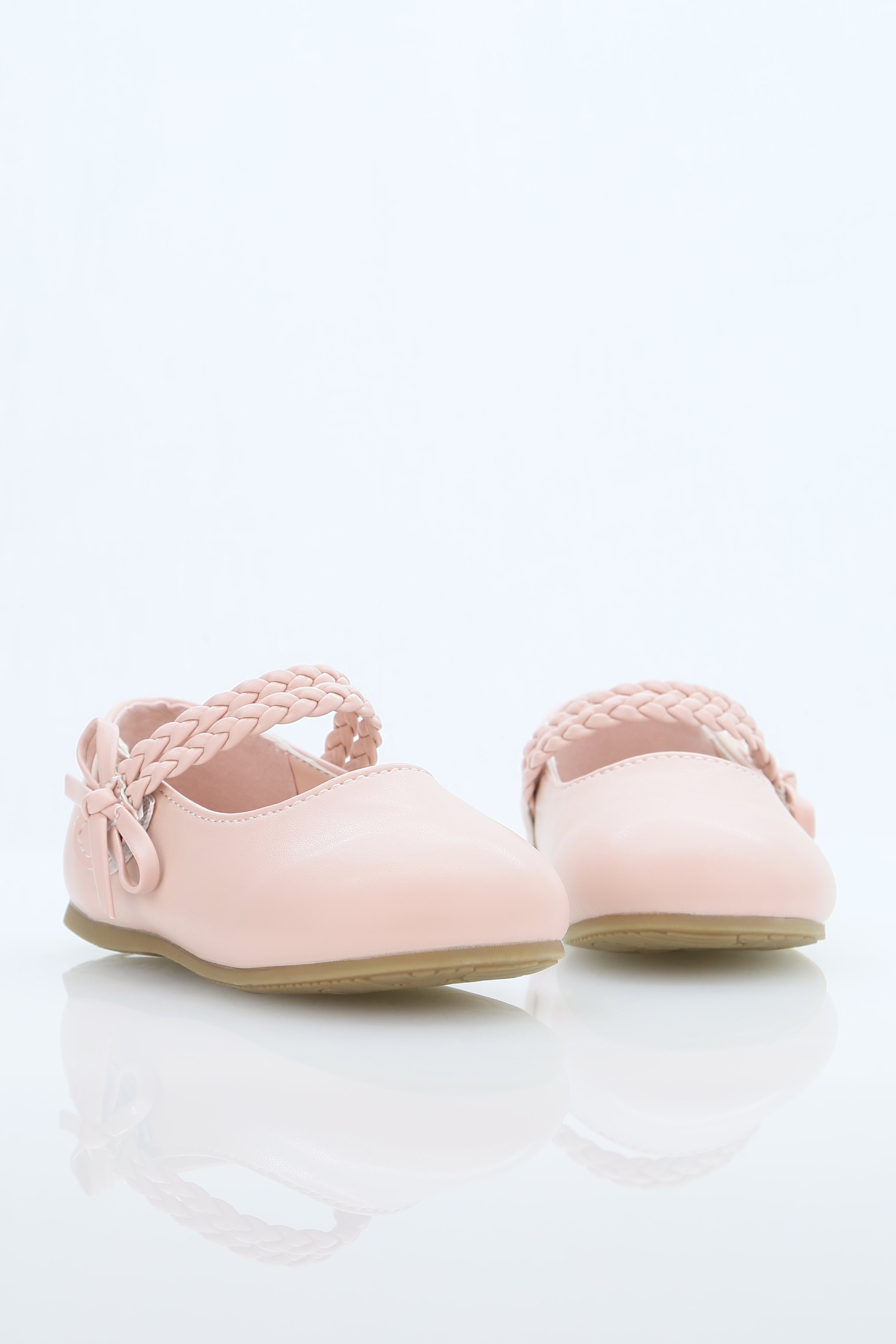 Little Girls’ Braided Strap Mary Jane Shoes with Bow - OPHELIA