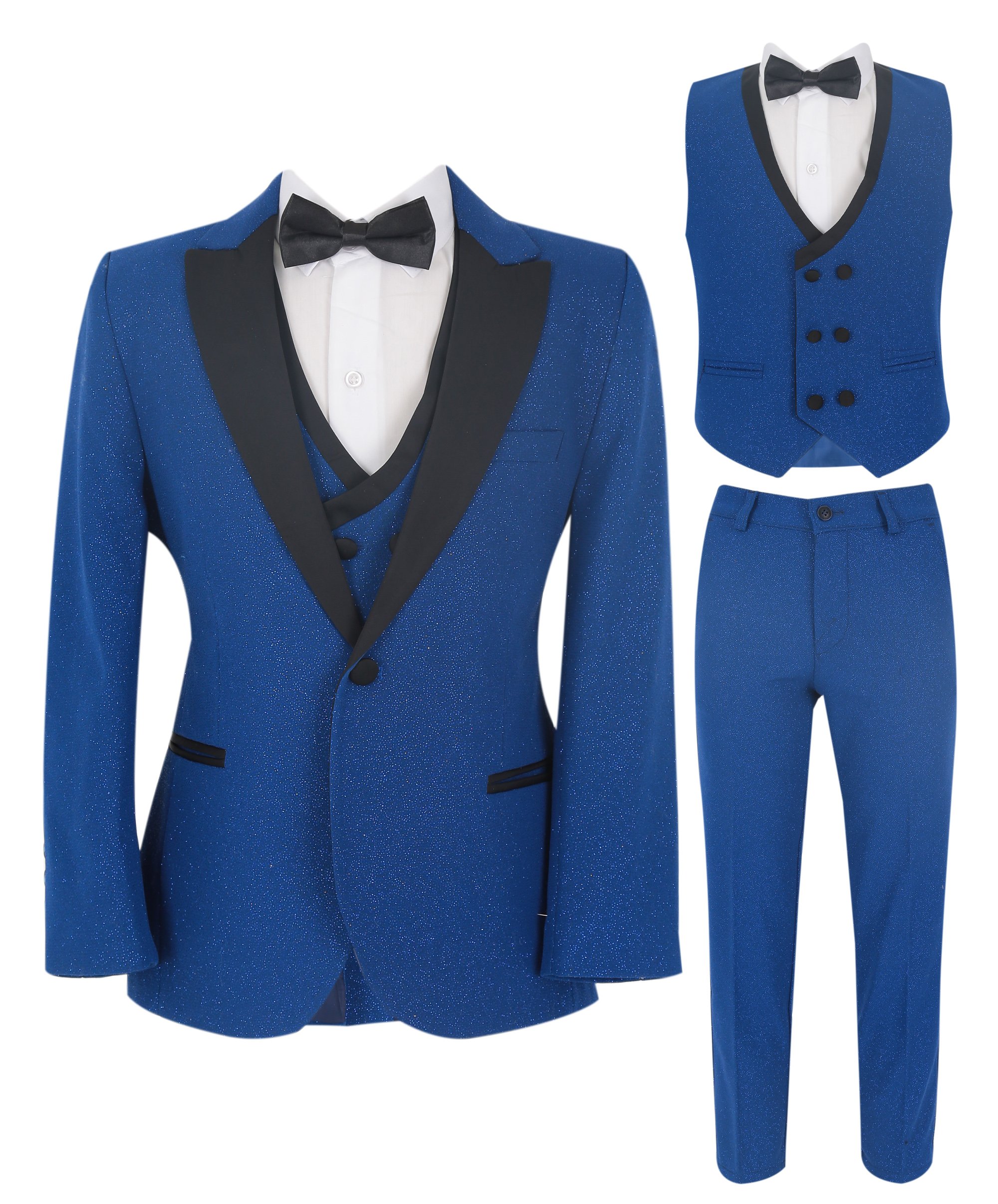 Boys Glittery Slim Fit Tuxedo Dinner Suit