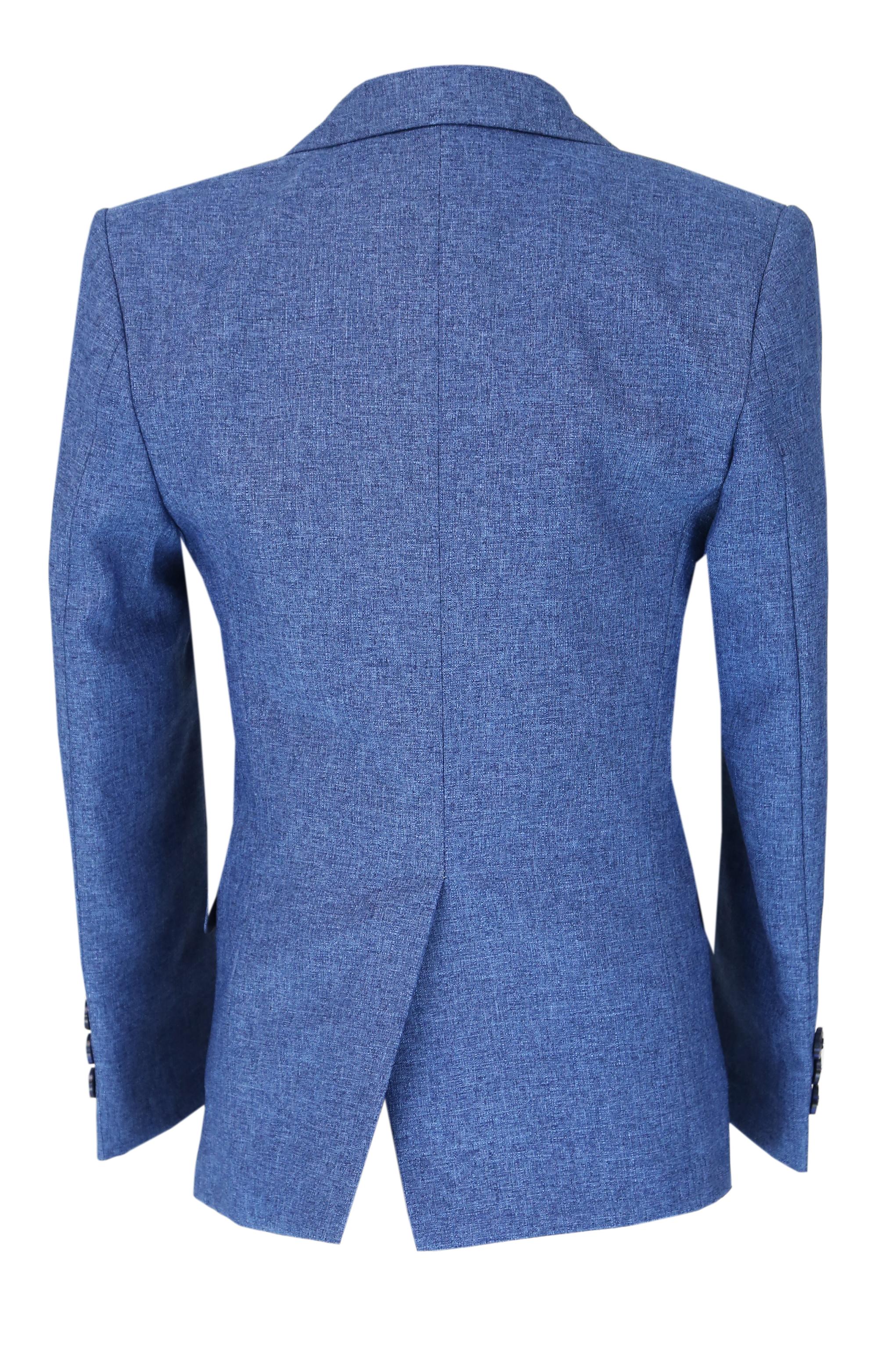 Boys Slim Fit Textured 6-Piece Formal Suit Set - Blue
