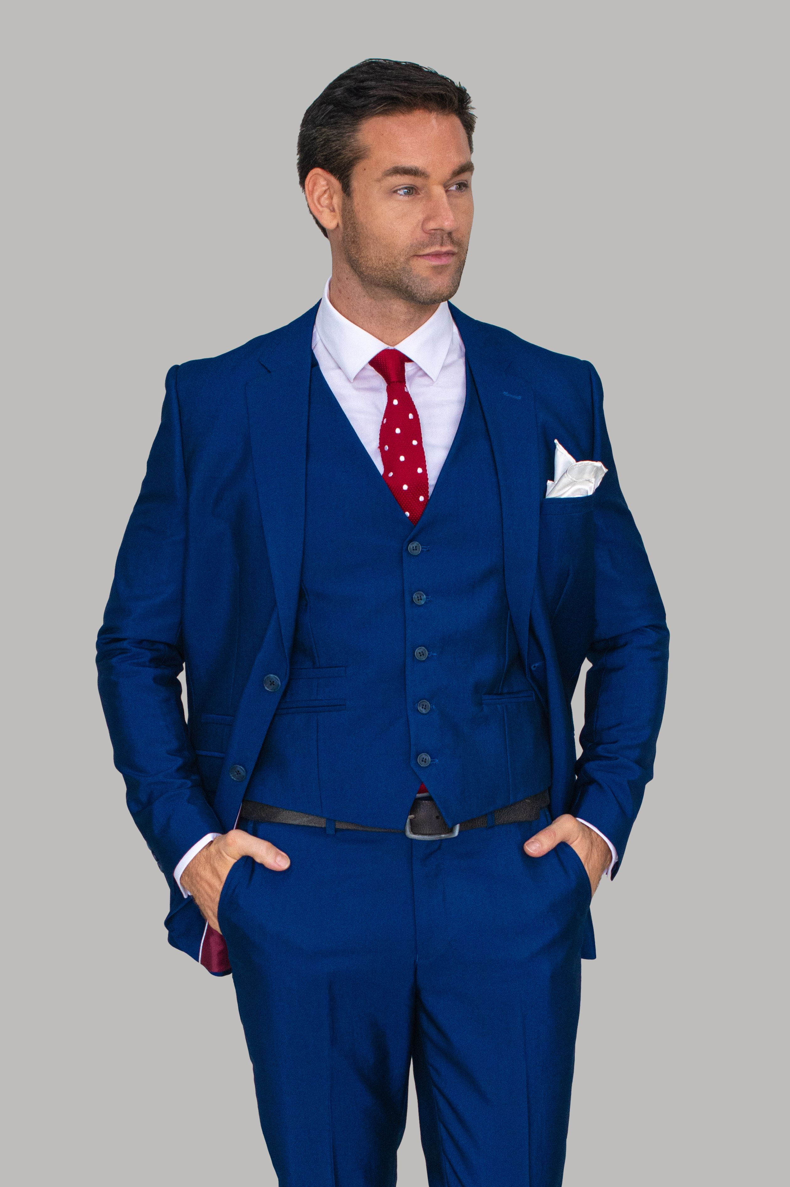 Men's Slim Fit Formal Royal Blue Suit - FORD - Royal Blue