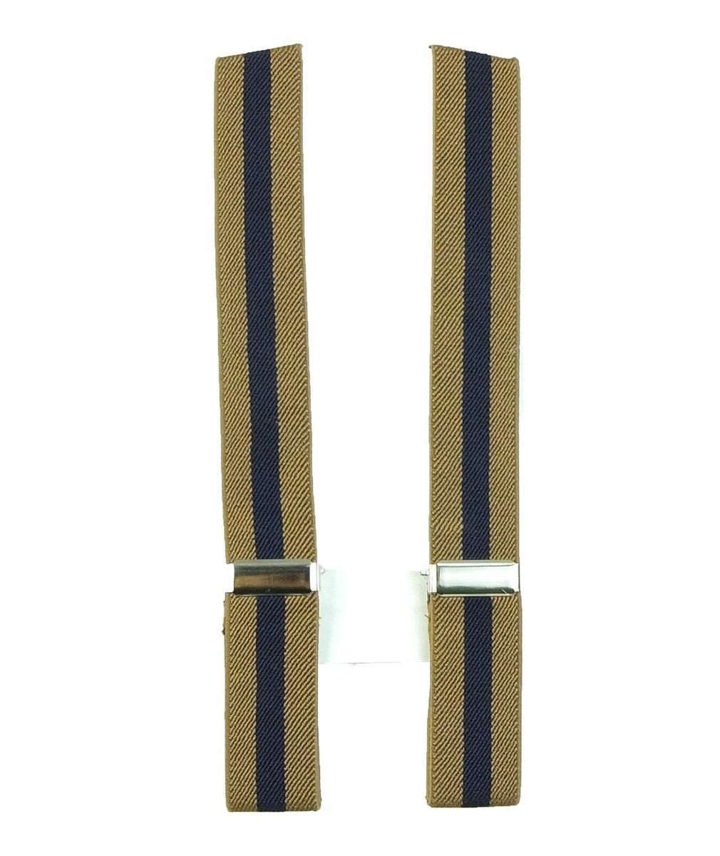 Boys Adjustable Elastic Y-Back Wide Bow Brace Set - Brown and Navy
