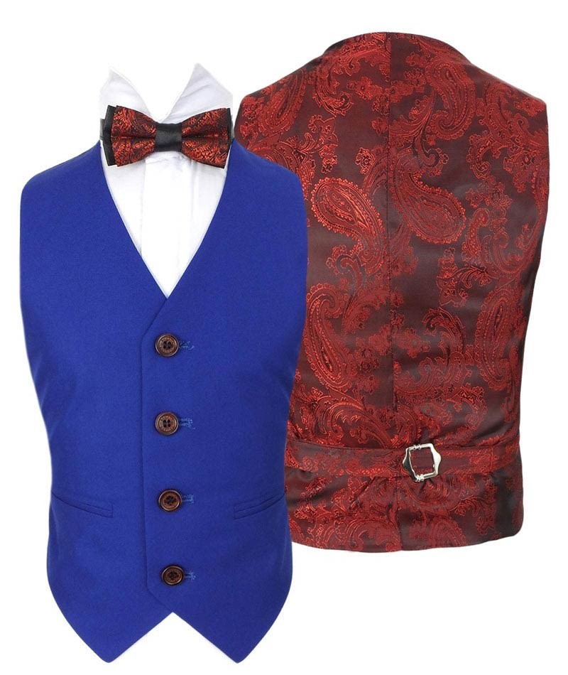 Boys Slim Fit Royal Blue Suit