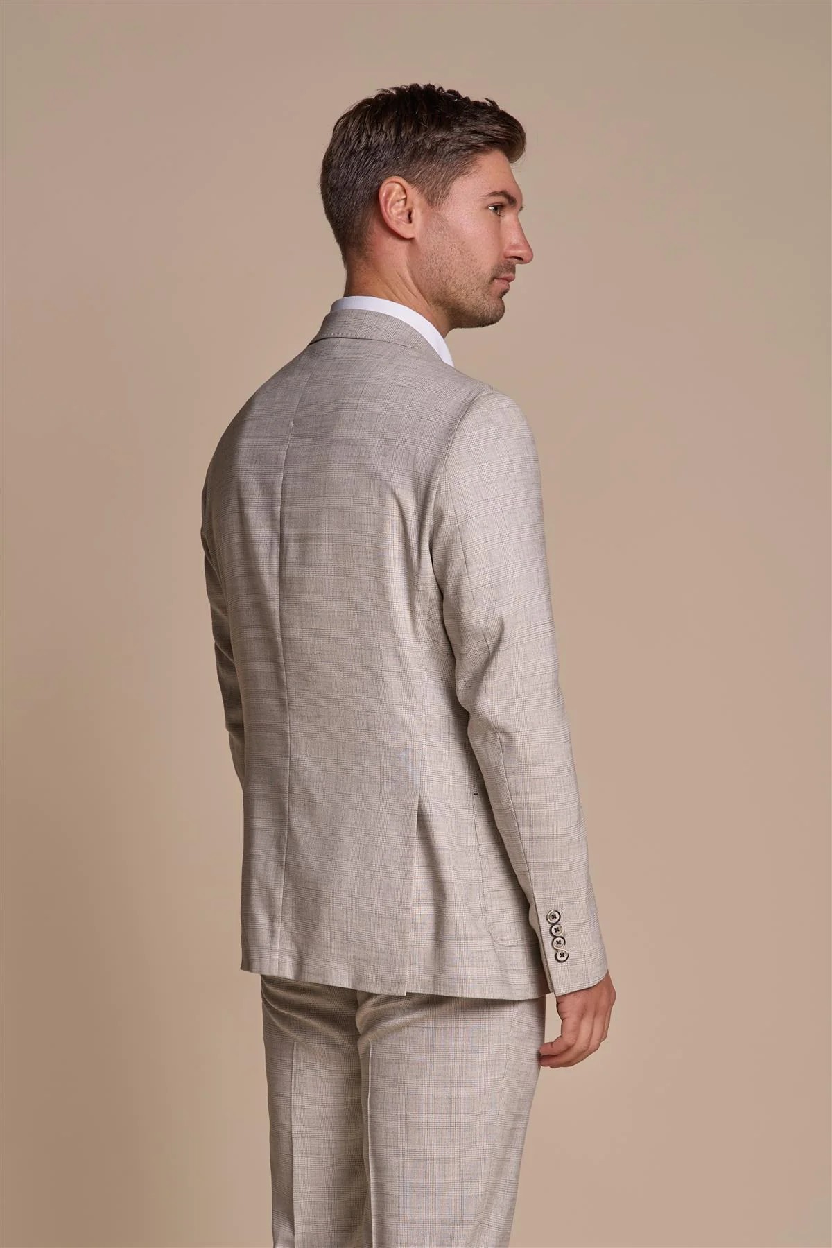 Men’s Slim Fit Tweed Check Grey Suit Jacket – RIPLEY Stone