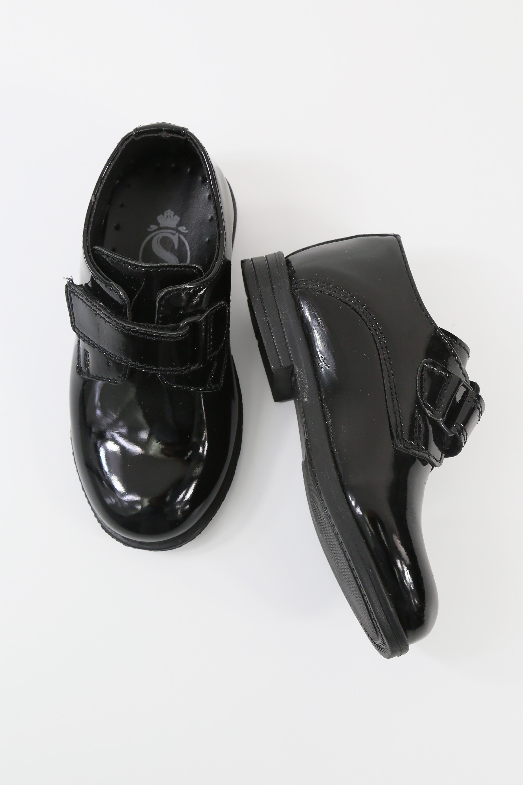 Boys Black Velcro Patent Dress shoes - MARCO