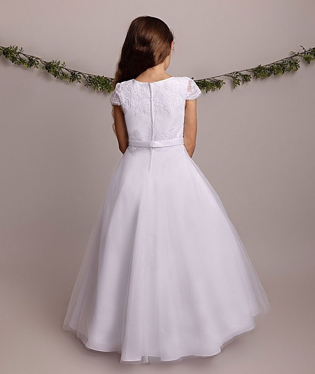 Girls Communion White Lace Dress - BILLIE