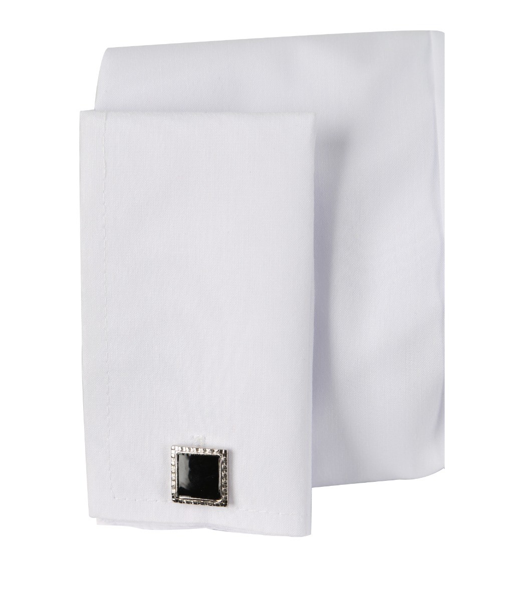 Boys Wing Collar White Cufflink Shirt - White