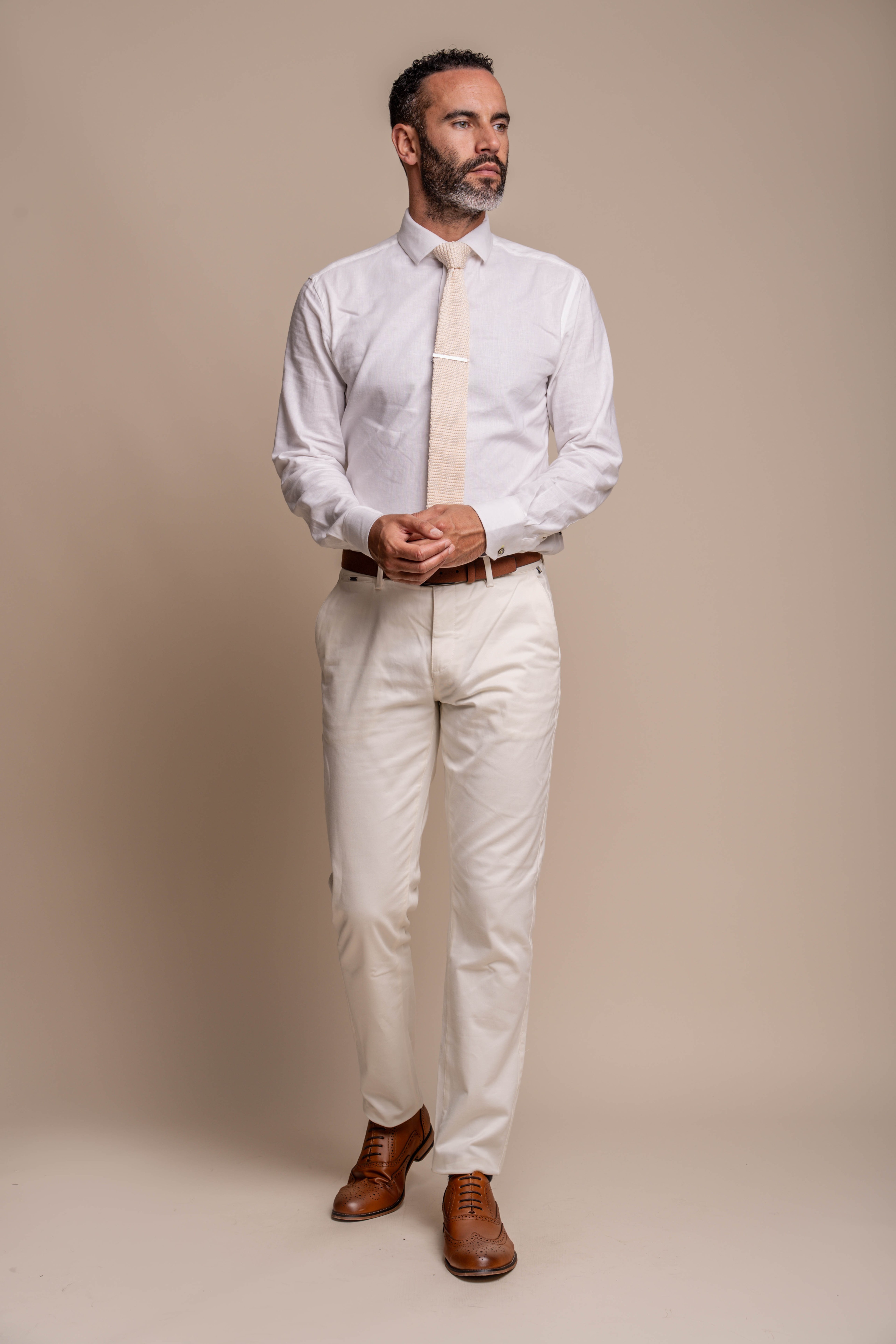 Men's Bond Ocean Suit with Cream Ecru Chinos - Combined Set 