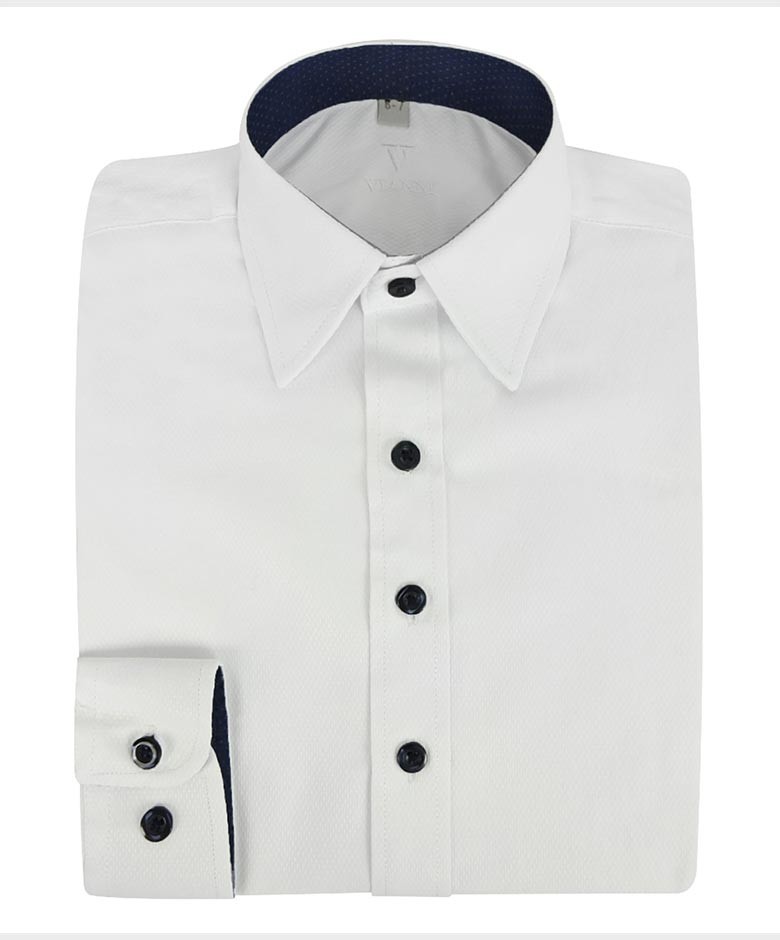 Boys Long Sleeve Cotton Shirt - White