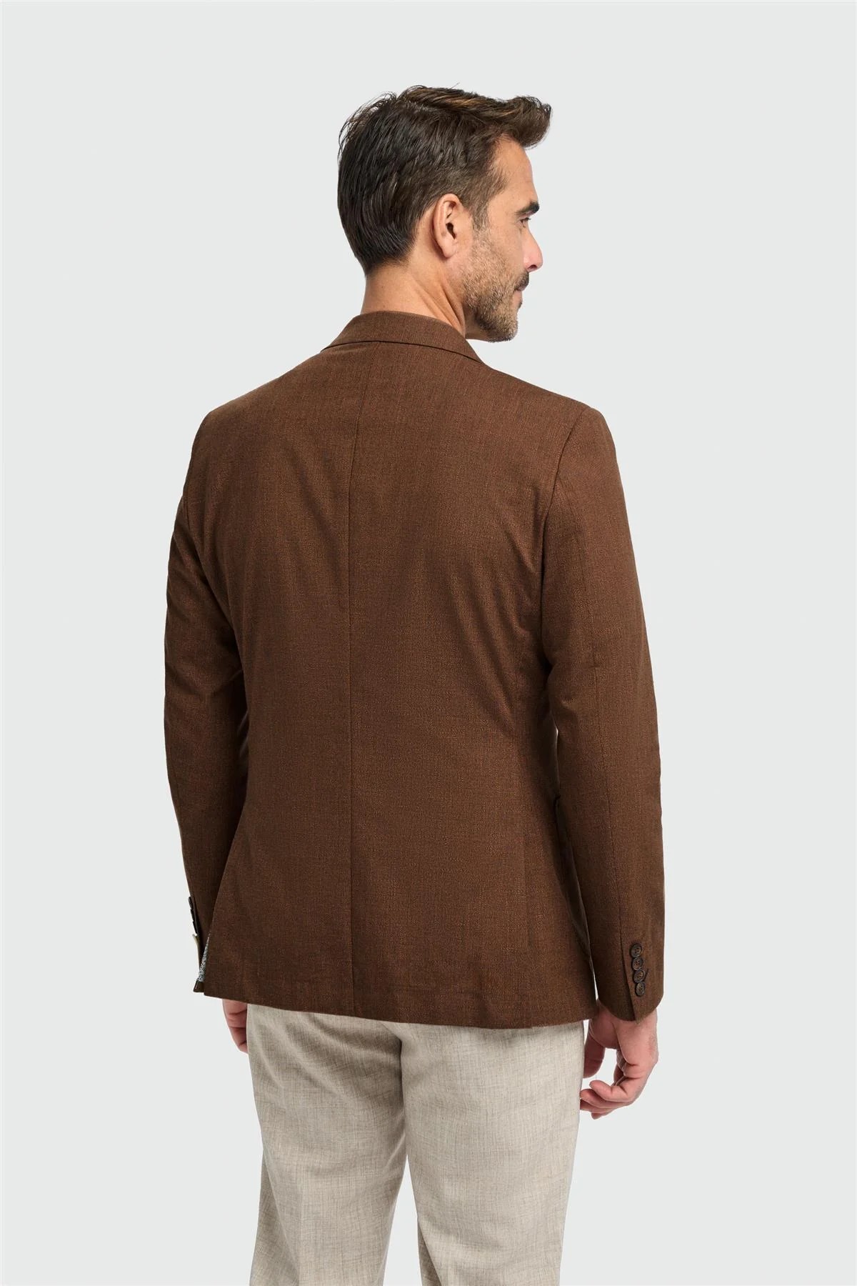 Men’s Rust Brown Cotton Formal Blazer - Edison