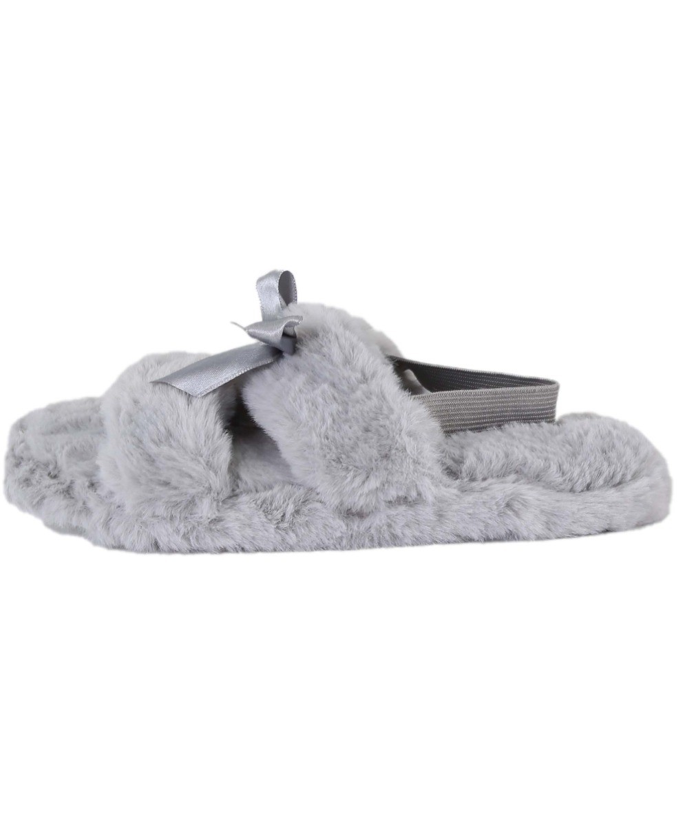 Girls Fur Plush Slipper - Grey